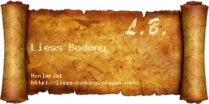 Liess Bodony névjegykártya